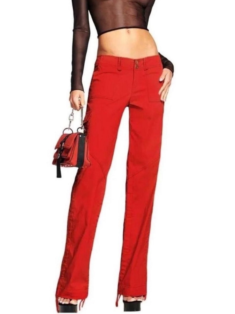 I.AM.GIA Red High-Waist Pants